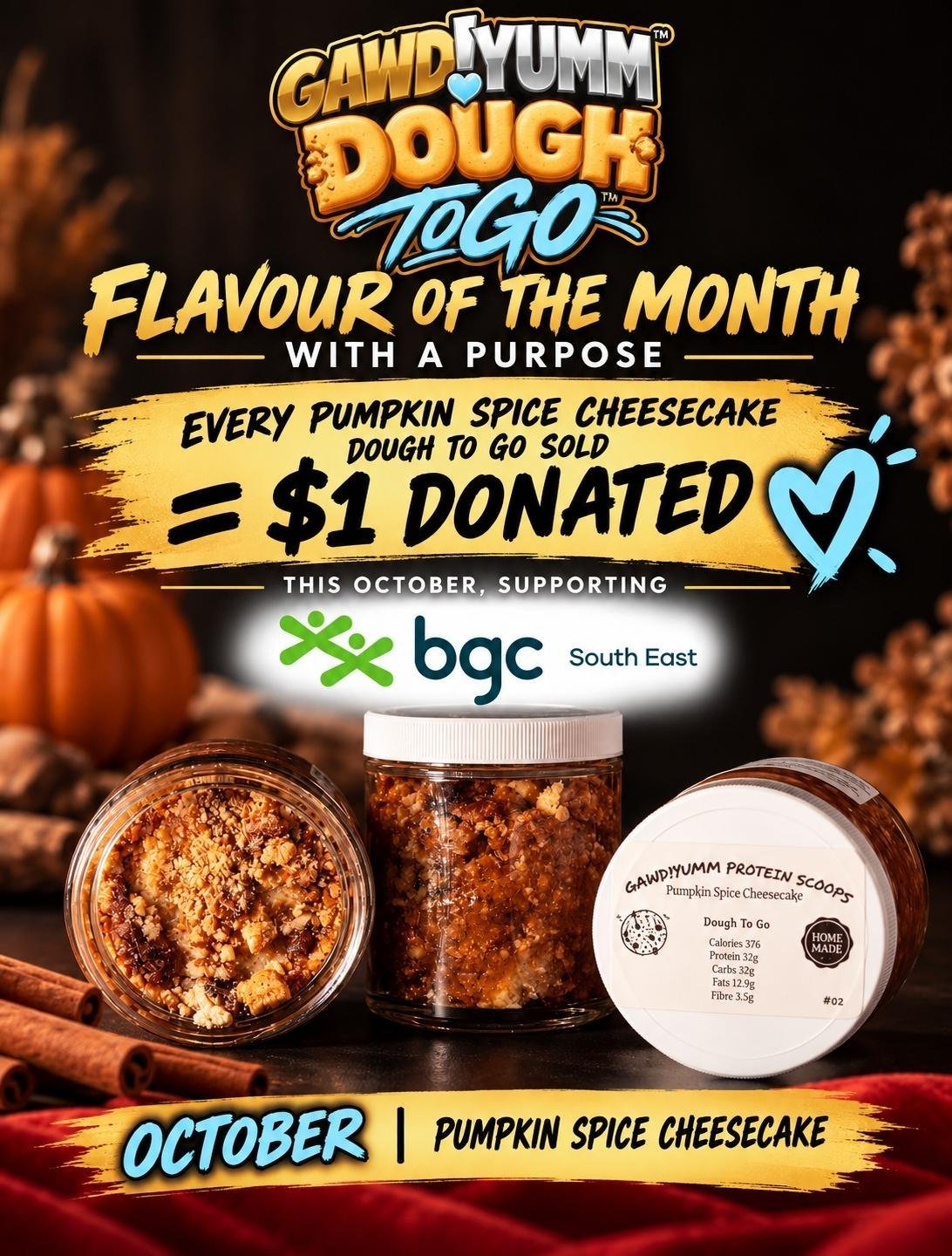 October's flavour: Pumpkin Spice Cheesecake